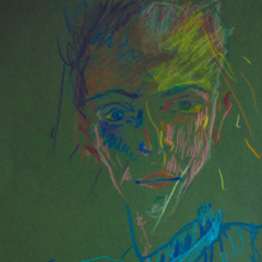  Self-portrait of a story 2011/ 50x 35/ Oil pastels