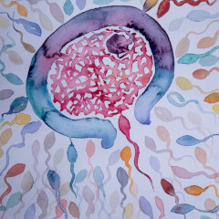 Kiss I/ 25x32/ Watercolor
