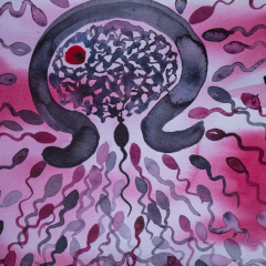Kiss II/ 25x32/ Watercolor